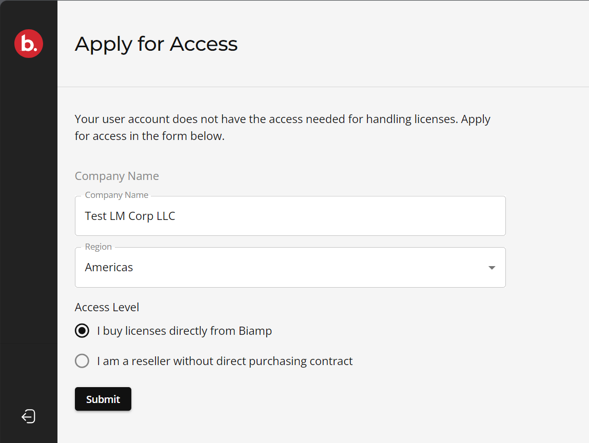 Request access form